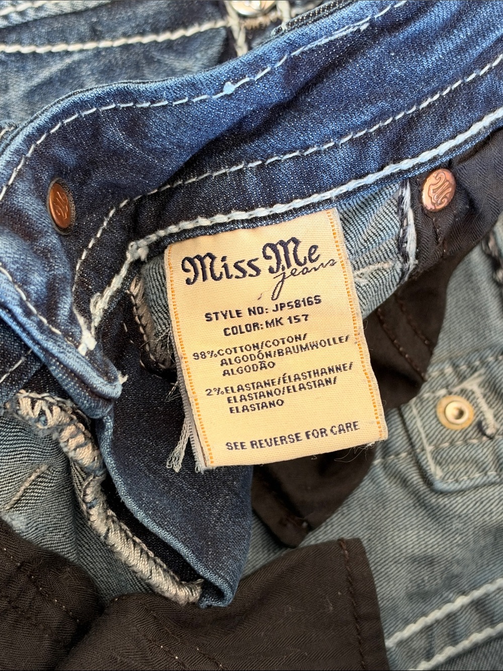 Miss Me Floral Cross Pocket Low Rise Skinny Jeans Size 29 - Picture 7 of 7